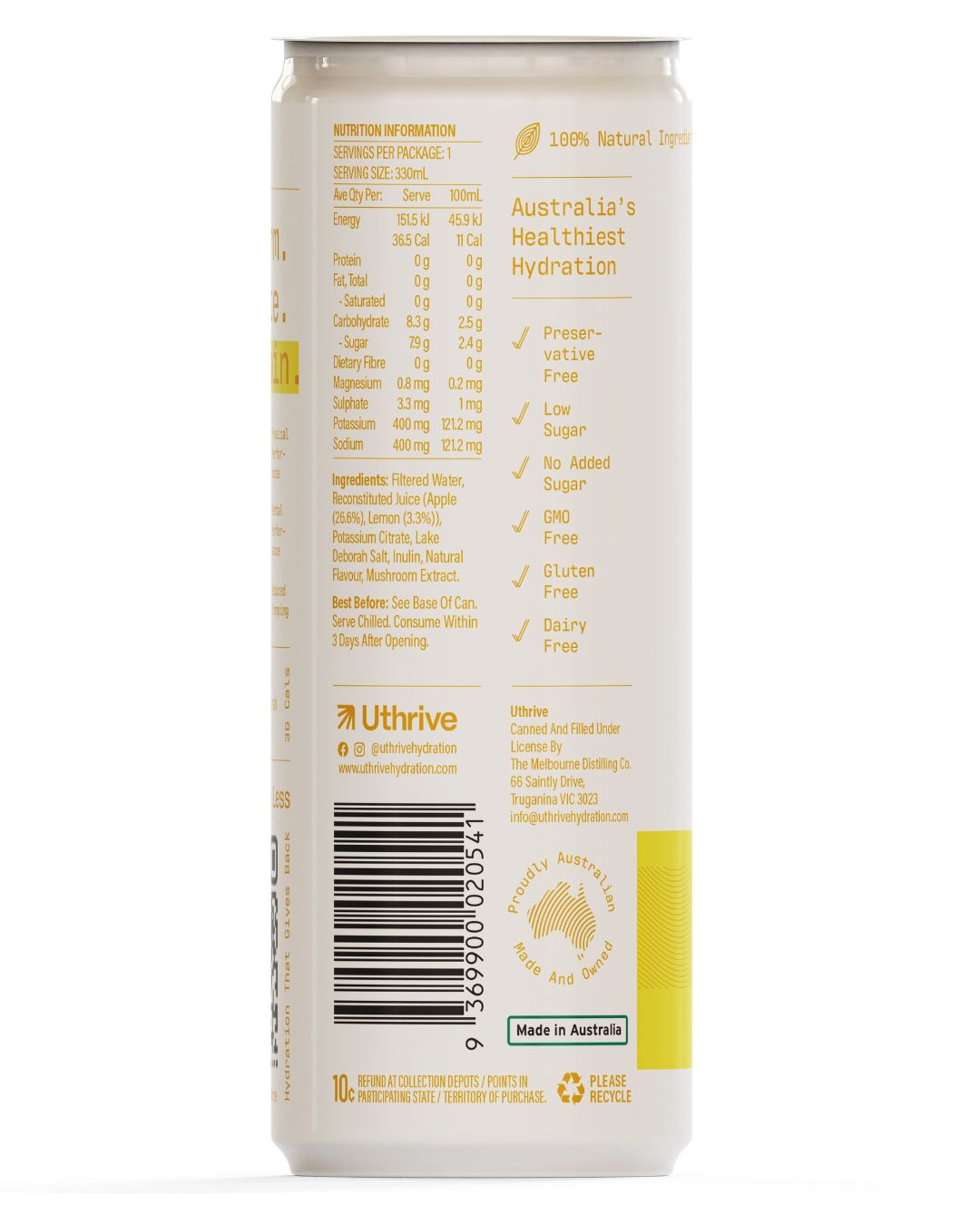 Uthrive Hydration-Lemon Myrtle Drink