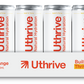 Four Uthrive energy drink cans on a white background
